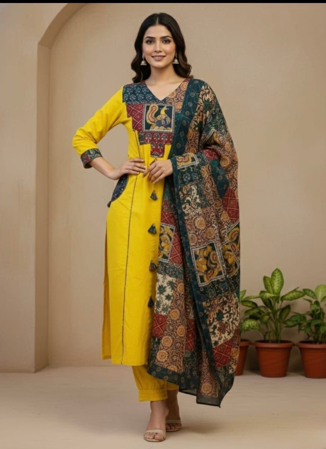 Premium Cotton Kalamkari Print Suit Set