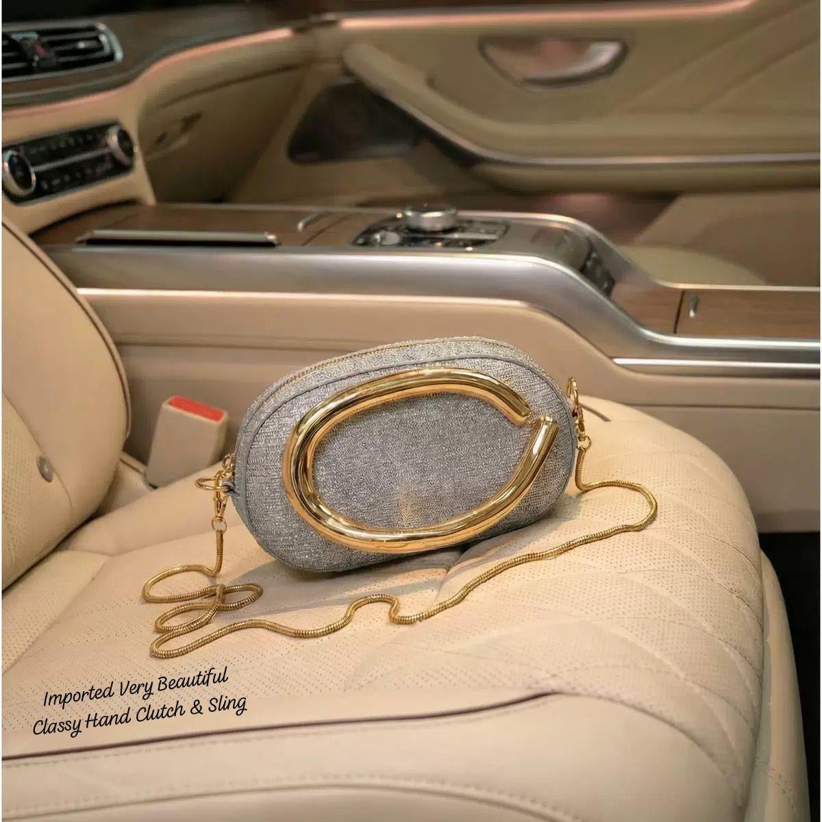 IMPORTED HAND CLUTCH WITH SLING BAG