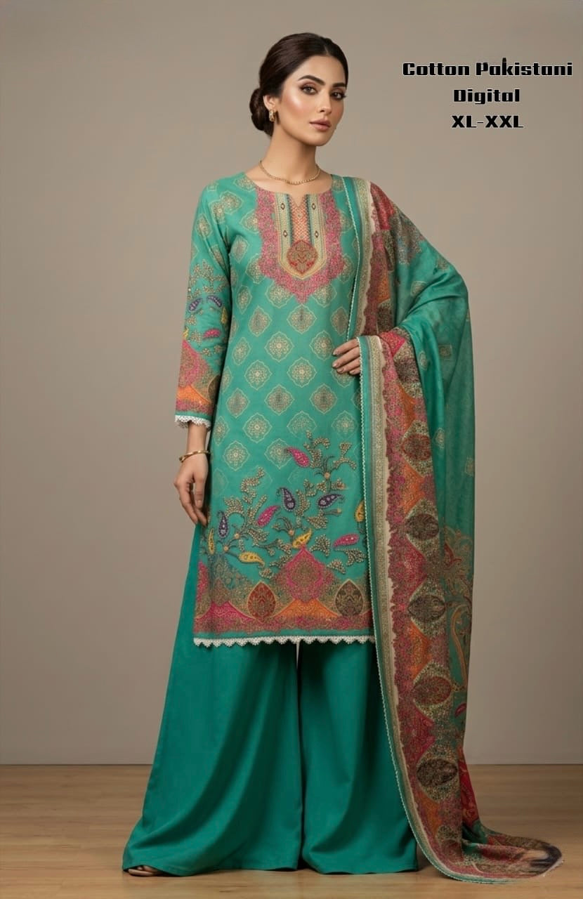 Premium Pure Cotton Pakistani Print Suit Set !