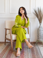 Elegant Floral Embroidered Kurta & Trouser Set