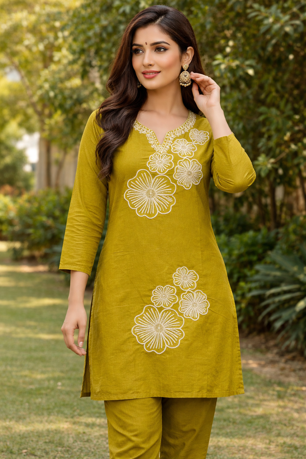 Mustard Yellow Embroidered CO-ORD Set