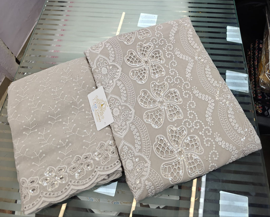 Georgette heavy embroidery unstiched suit -