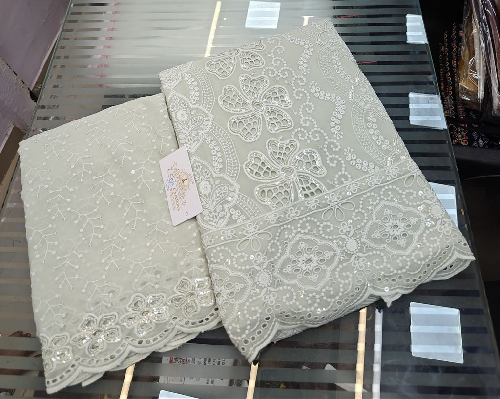 Georgette heavy embroidery unstiched suit -