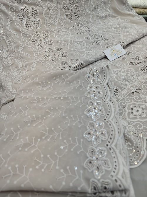 Georgette heavy embroidery unstiched suit -