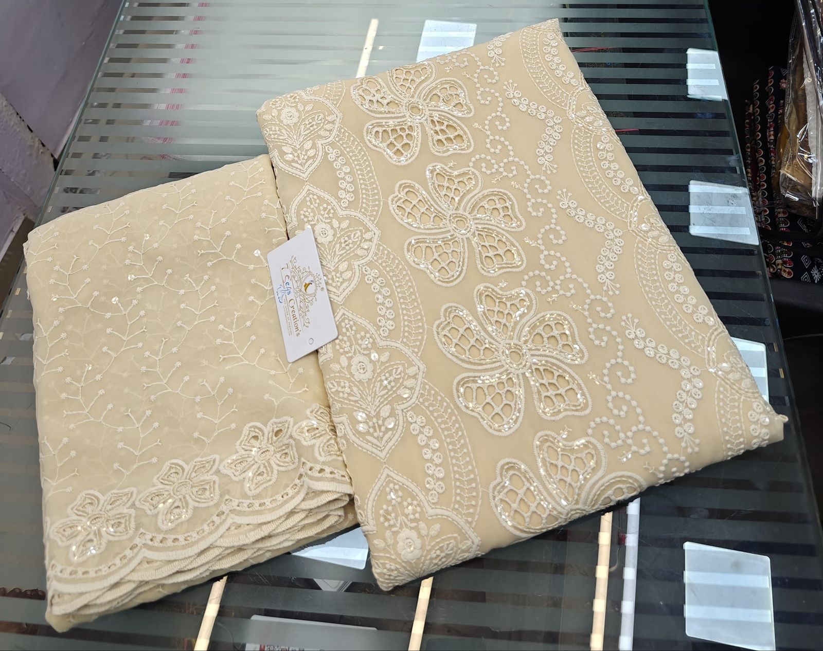 Georgette heavy embroidery unstiched suit -