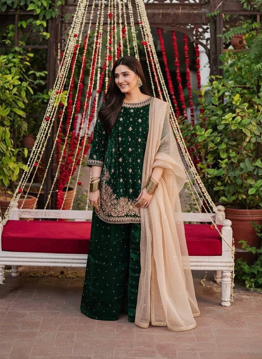velvet embroidery suit