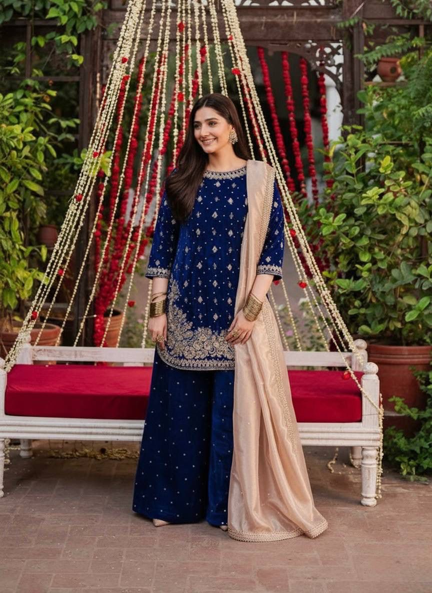 velvet embroidery suit