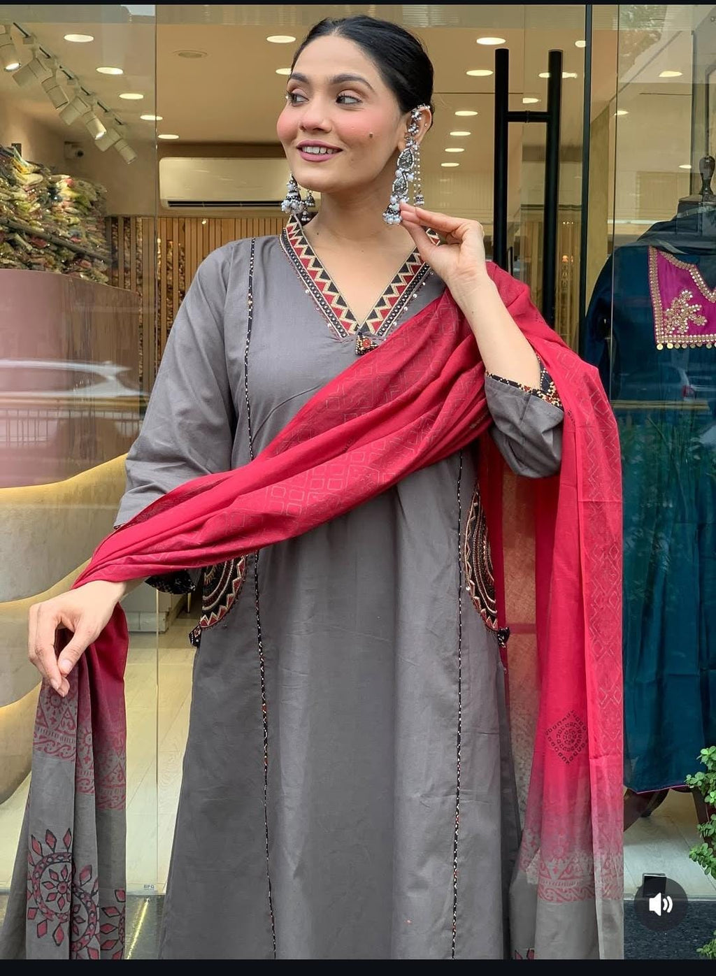 Cotton 3 piece kurti set