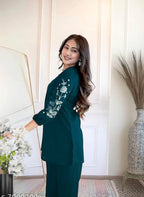 Elegant Floral Embroidered Kurta & Trouser Set