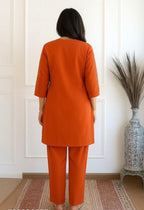Elegant Floral Embroidered Kurta & Trouser Set