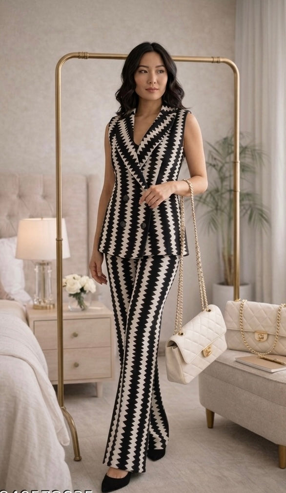 Monochrome Chevron Modal Co-ord Set