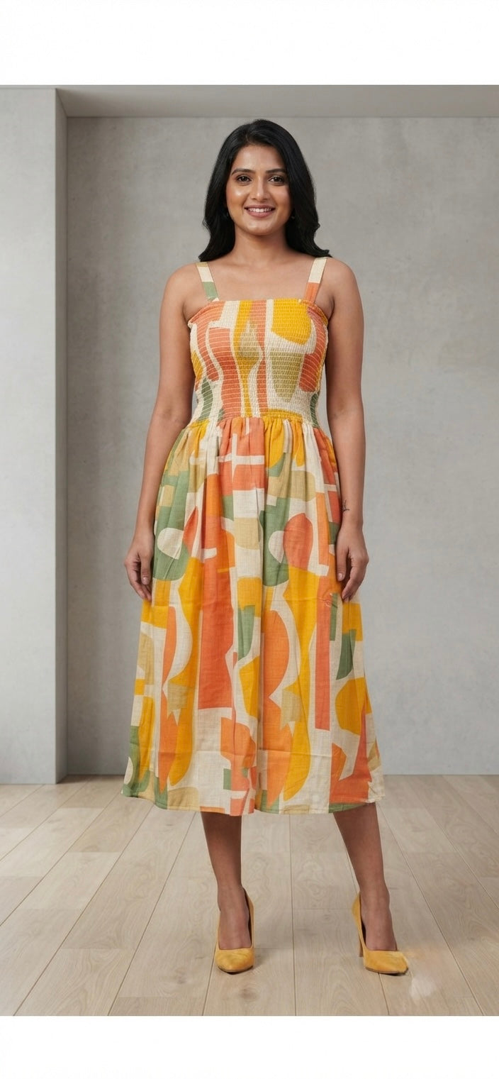 ✨ Stylish Abstract Printed One-Piece Dress Set ✨