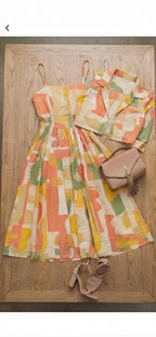 ✨ Stylish Abstract Printed One-Piece Dress Set ✨