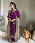 Georgette Heavy Sequence Work Unstiched Suit
