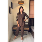 The Designer Embroidered Cotton Co-ord Set