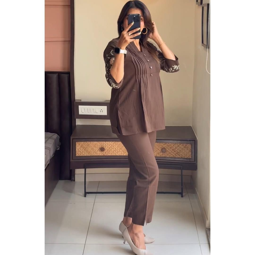 The Designer Embroidered Cotton Co-ord Set