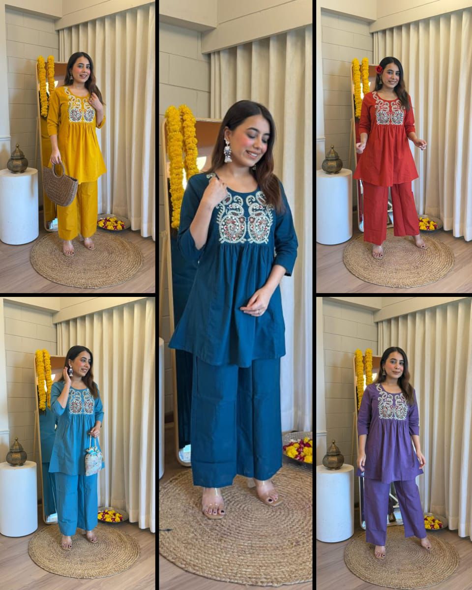 Cotton Stitched Kurti Set