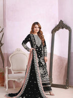 Silk Elegance: Sequined Embroidery Stitched Suit ✨