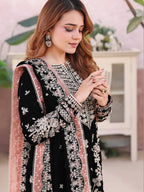 Silk Elegance: Sequined Embroidery Stitched Suit ✨