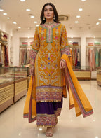 Premium Georgette Real Mirror and Embroidery ✨