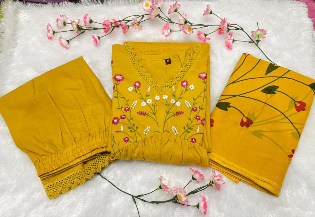 A-LINE KURTI 3 PIECE SET