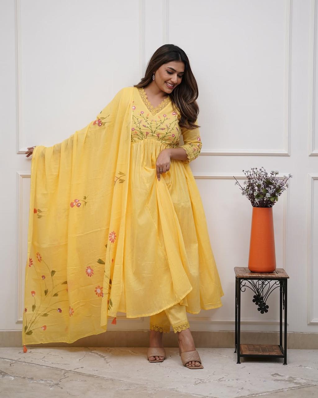 A-LINE KURTI 3 PIECE SET