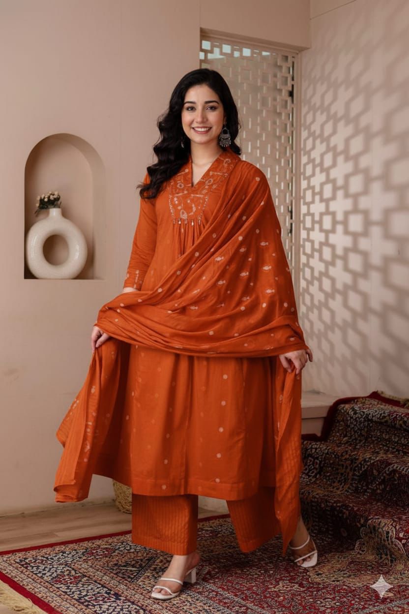 Premium Cotton Anarkali Suit Set