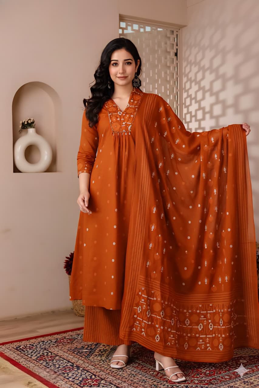 Premium Cotton Anarkali Suit Set