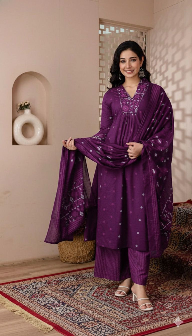 Premium Cotton Anarkali Suit Set