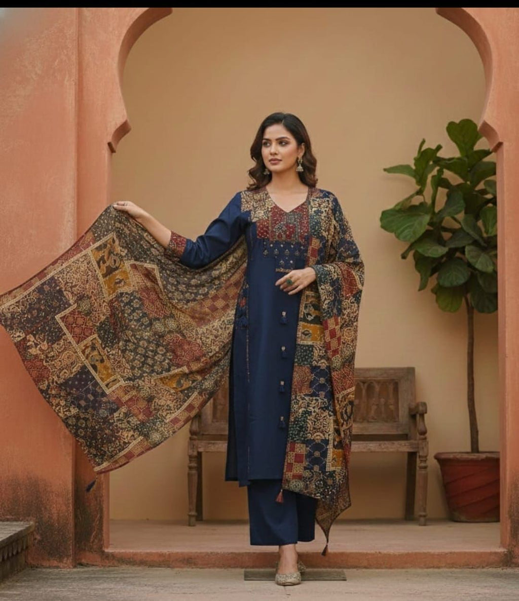 Premium Cotton Kalamkari Print Suit Set