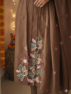 Elegant Cotton Embroidered A-Line Suit Set