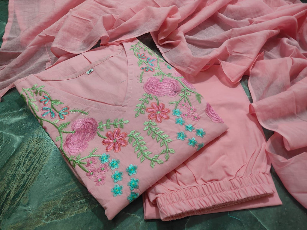 Festive Embroidered Pure Cotton 3-Piece Set