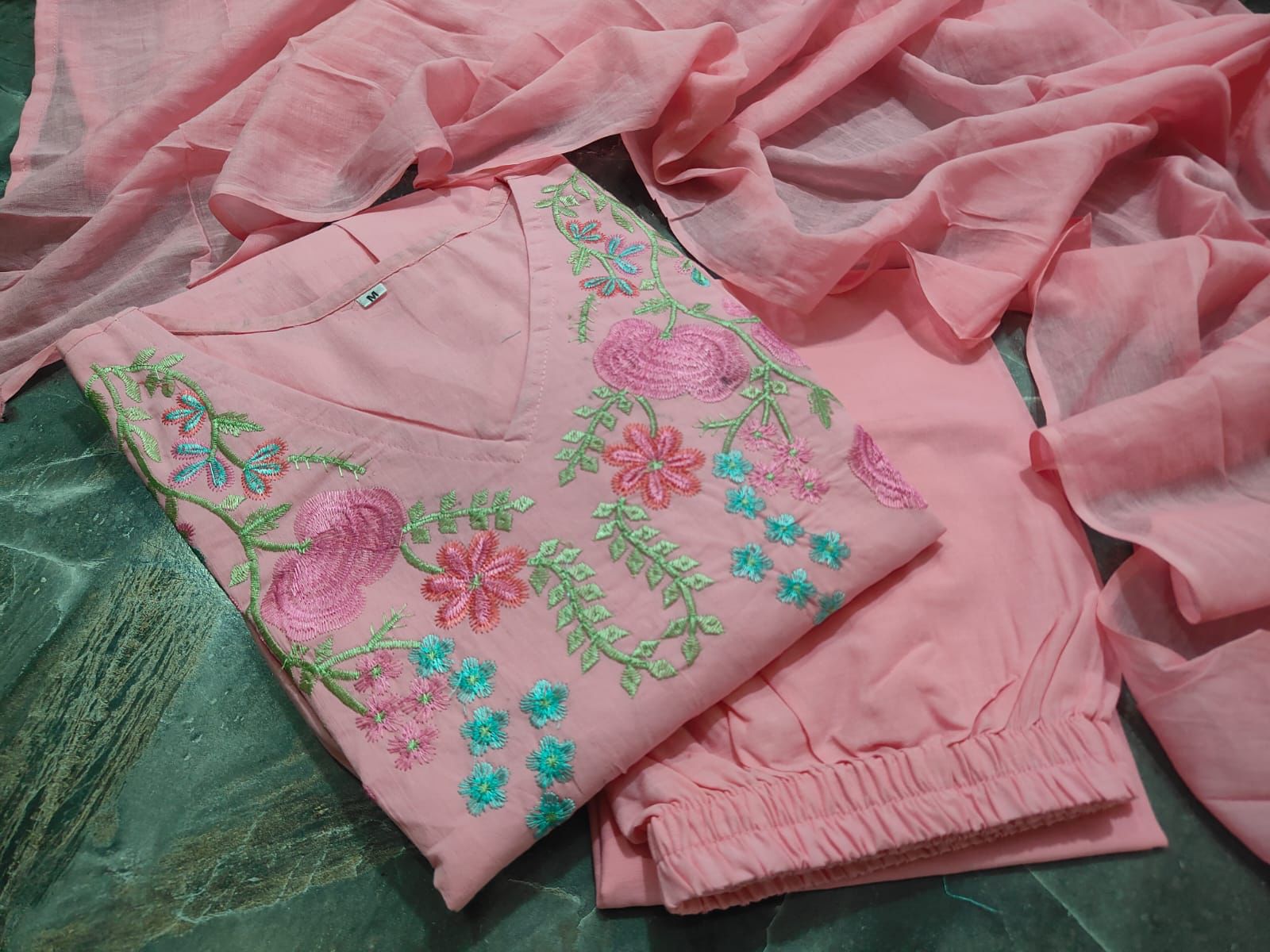 Festive Embroidered Pure Cotton 3-Piece Set