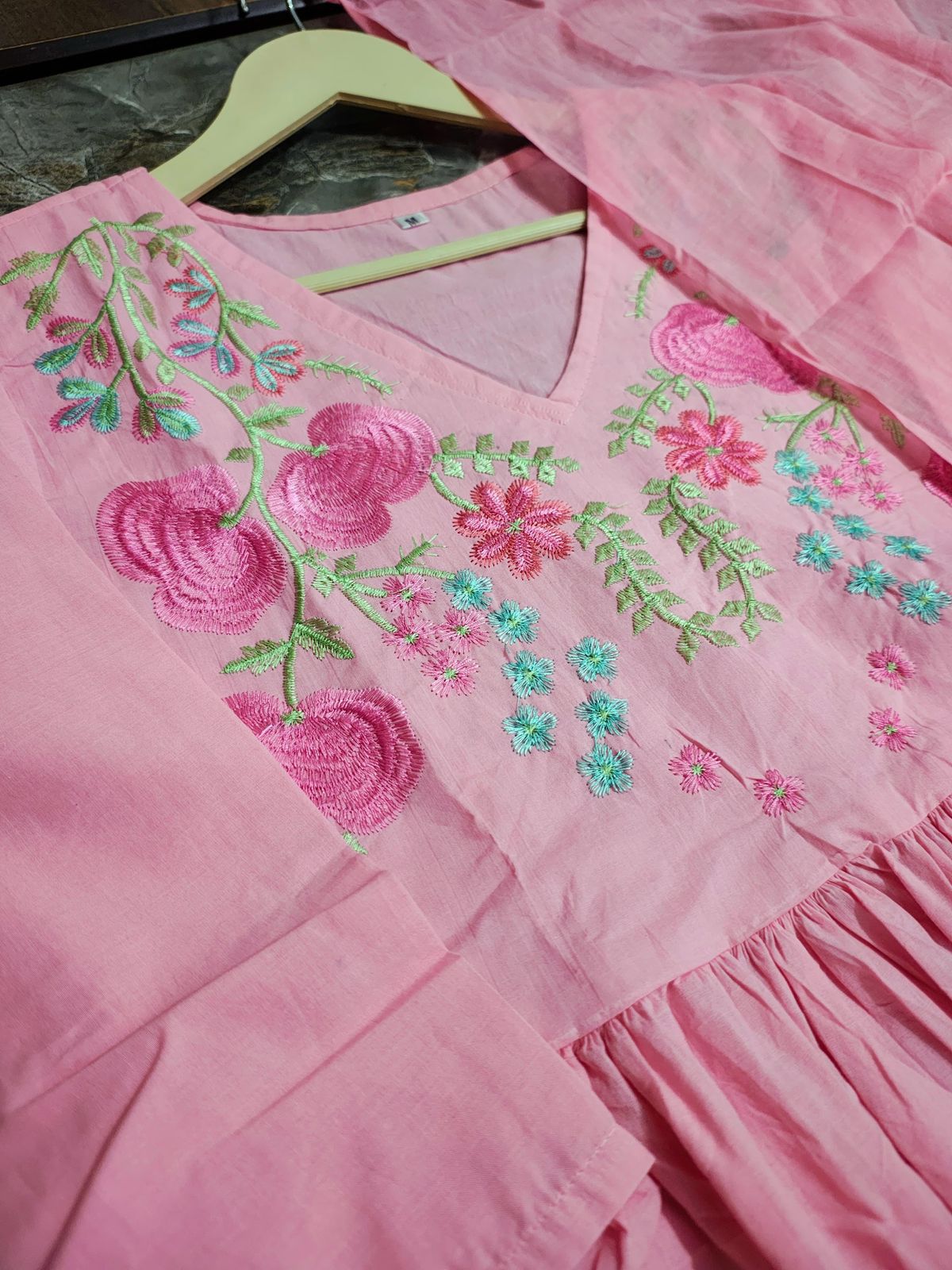 Festive Embroidered Pure Cotton 3-Piece Set