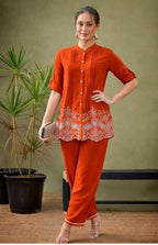 Premium Embroidered Cotton Co-ord Set with Pocket