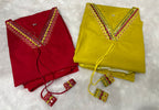 Premium Embroidered Cotton Straight Kurta Set with Tie-Dye Dupatta