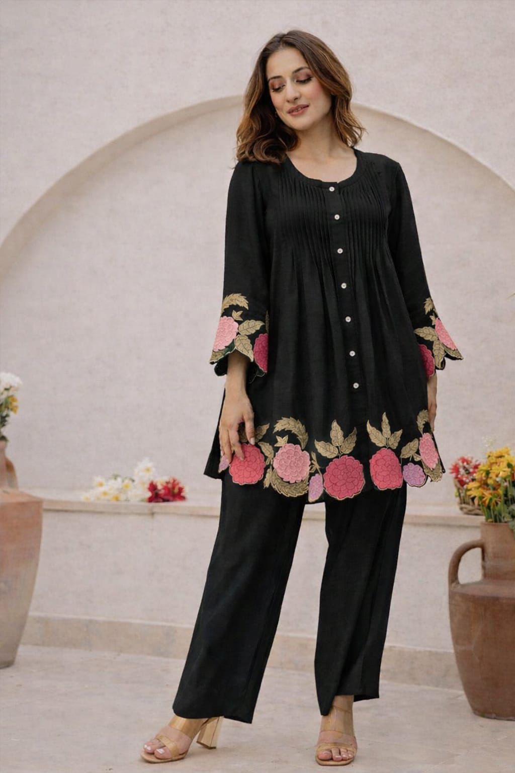 Premium Embroidered Cotton Co-ord Set