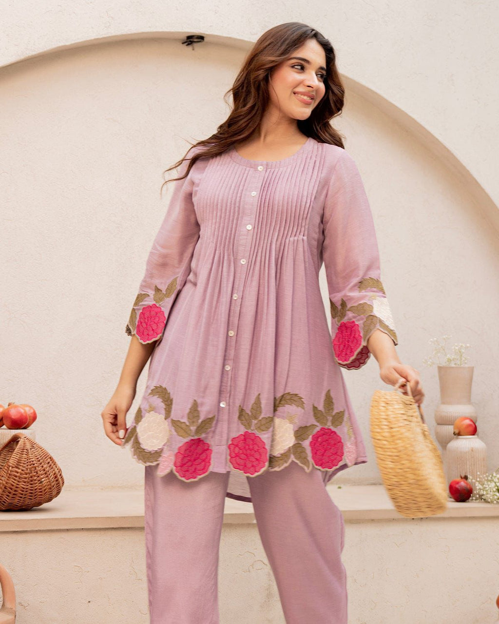 Premium Embroidered Cotton Co-ord Set