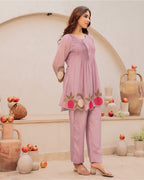 Premium Embroidered Cotton Co-ord Set