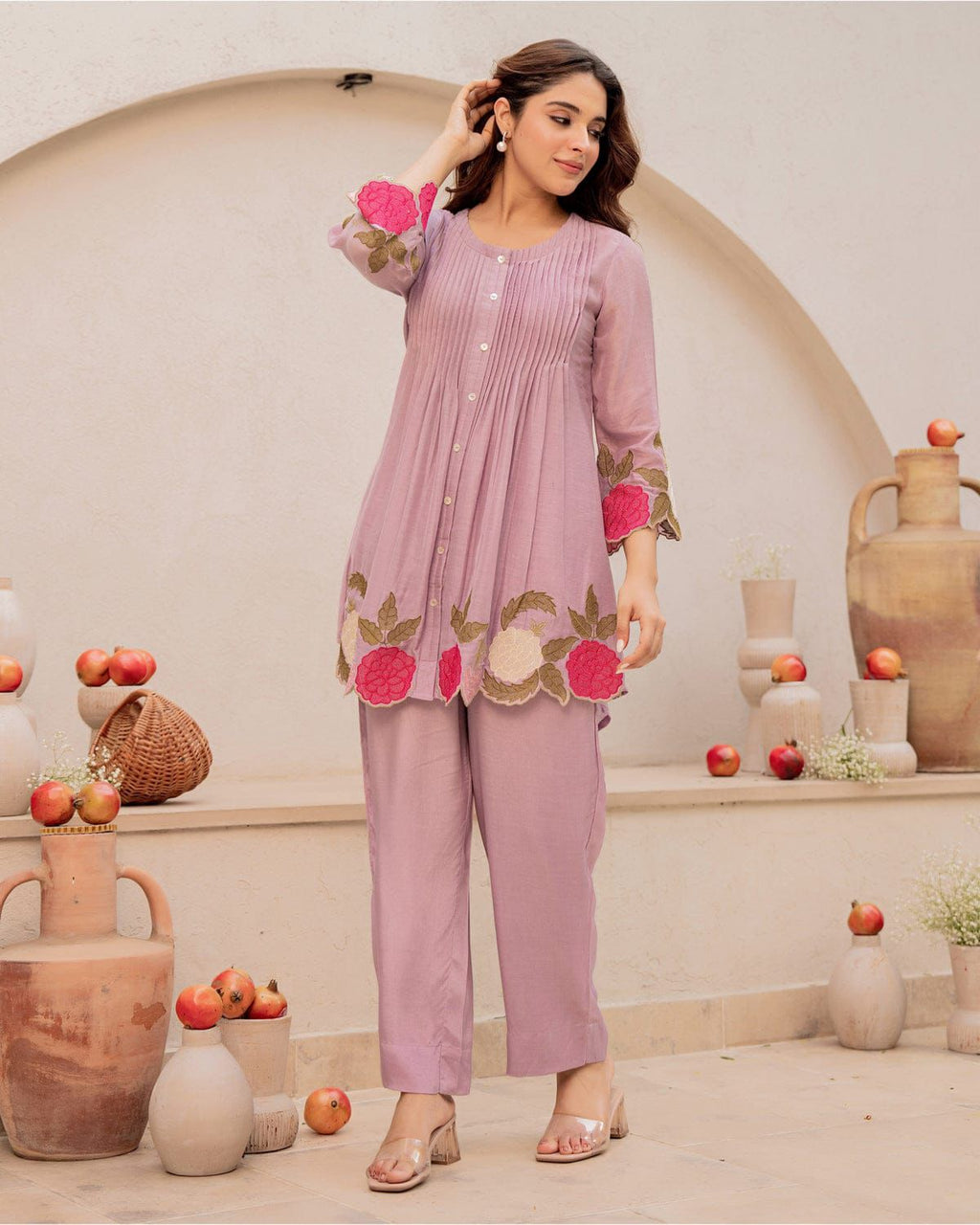 Premium Embroidered Cotton Co-ord Set