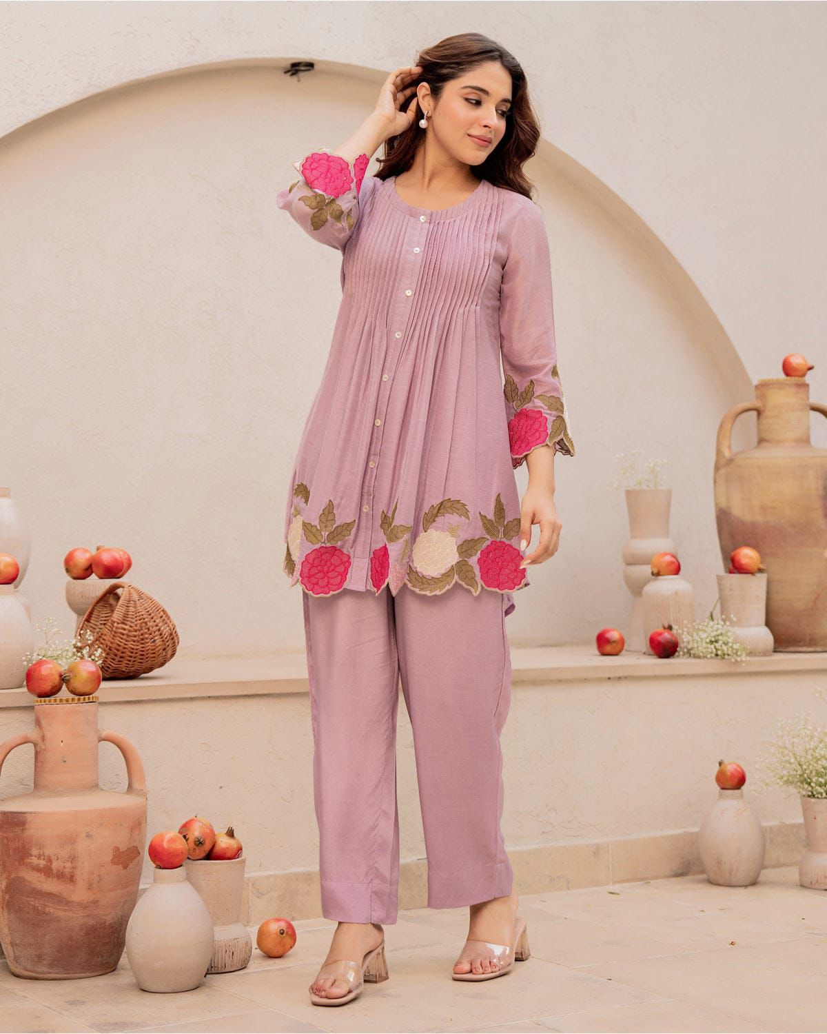 Premium Embroidered Cotton Co-ord Set