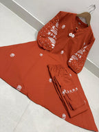 Premium Pure Cotton Embroidered Co-ord Set