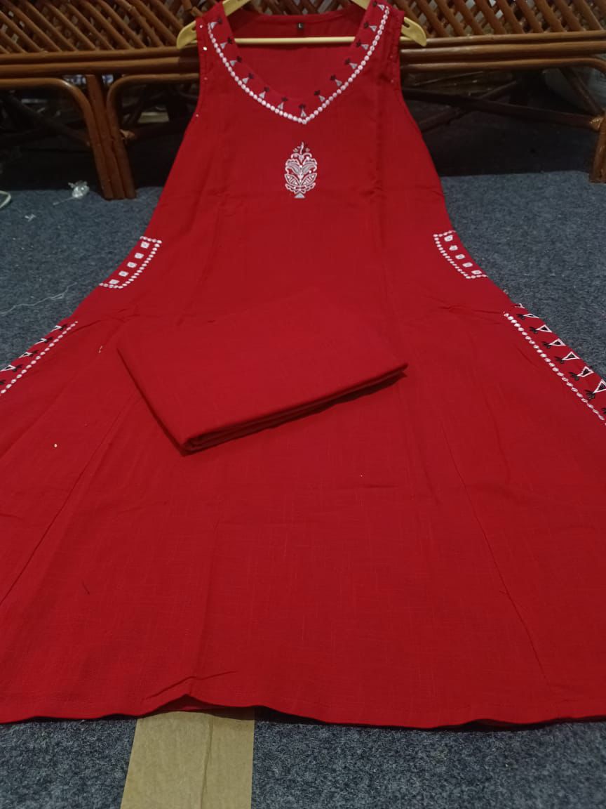 Premium Cotton Flex Embroidered Kurta Set