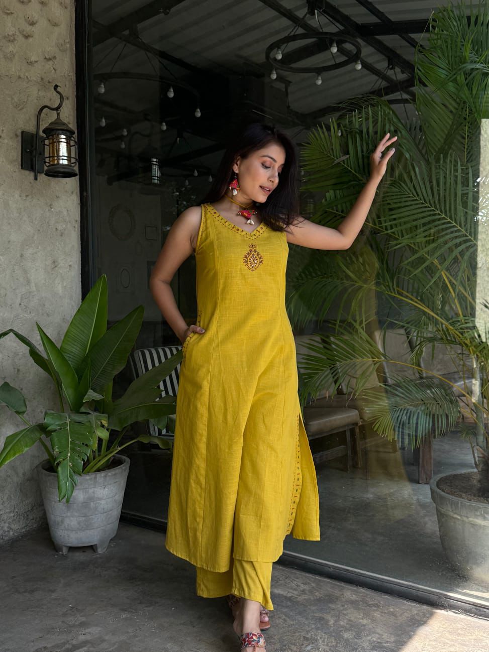 Premium Cotton Flex Embroidered Kurta Set