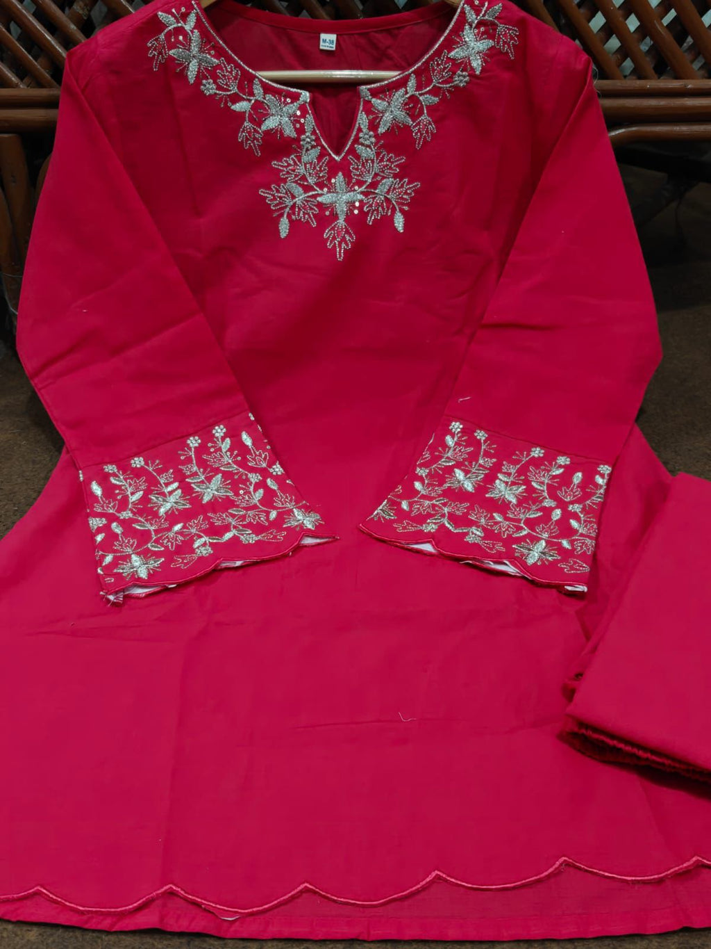 Cotton Hand Embroidery Co-ord Set
