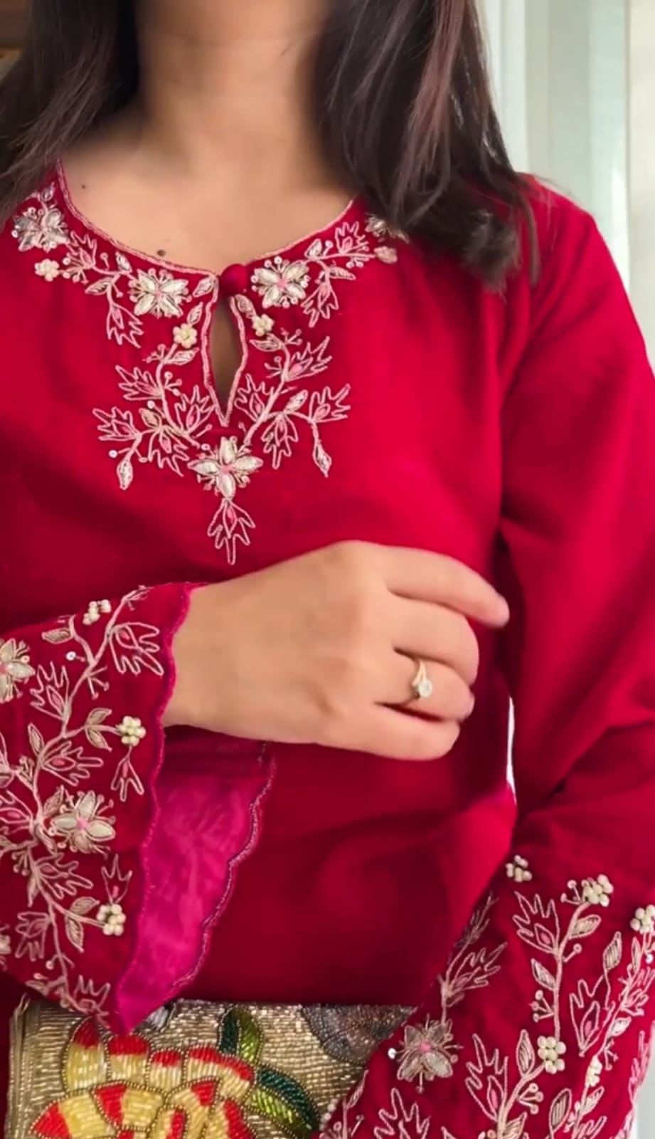 Cotton Hand Embroidery Co-ord Set