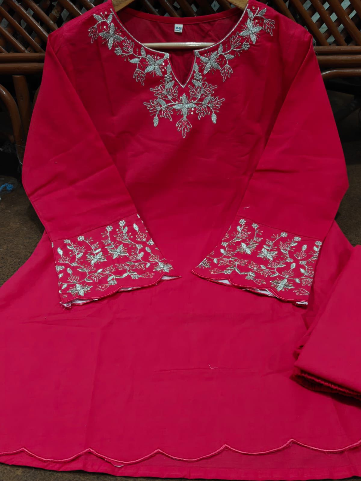 Cotton Hand Embroidery Co-ord Set