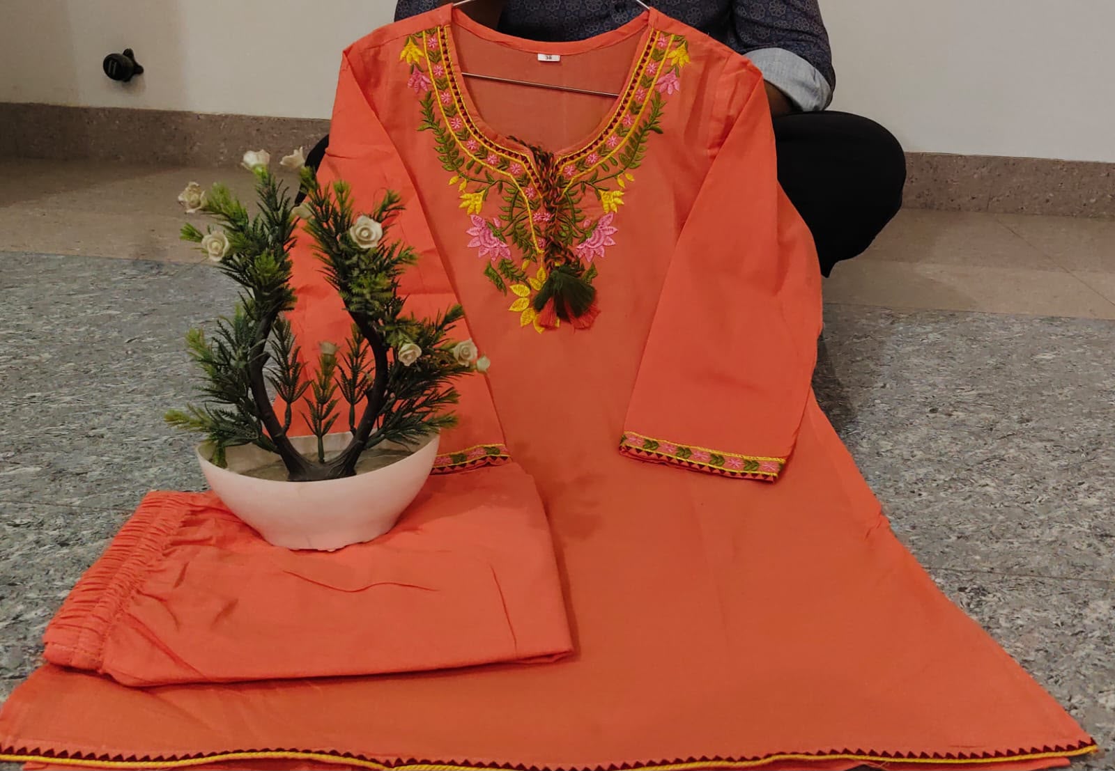 Premium Embroidered Cotton Slub Co-ord Set