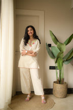 Premium Embroidered Cotton Slub Co-ord Set