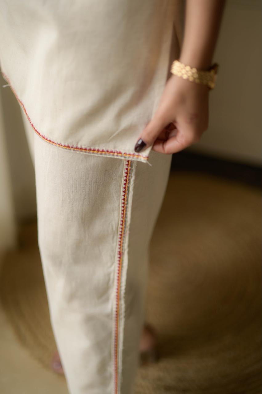 Premium Embroidered Cotton Slub Co-ord Set